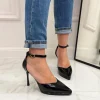 Primi Tacchi Belle - Décolleté Donna Tacco A Spillo Punta Vernice Elegante Nero Online