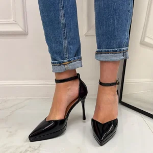 Primi Tacchi Belle - Décolleté Donna Tacco A Spillo Punta Vernice Elegante Nero Online