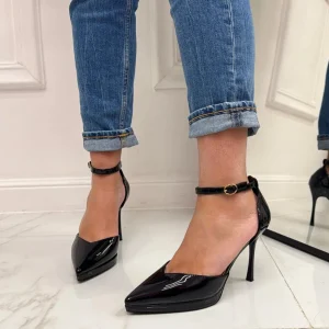 Primi Tacchi Belle - Décolleté Donna Tacco A Spillo Punta Vernice Elegante Nero Online