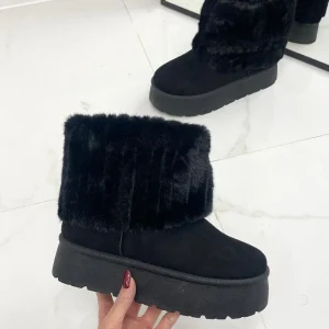 Primi Tacchi Betty -Stivaletto Eskimo Boots Comodo Pelliccia Gomma Alta Casual Cald New