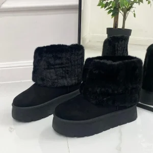 Primi Tacchi Betty -Stivaletto Eskimo Boots Comodo Pelliccia Gomma Alta Casual Cald New
