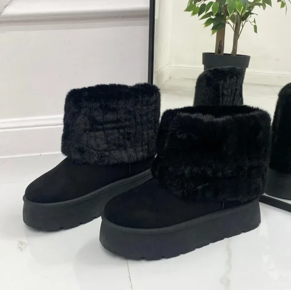 Primi Tacchi Betty -Stivaletto Eskimo Boots Comodo Pelliccia Gomma Alta Casual Cald New