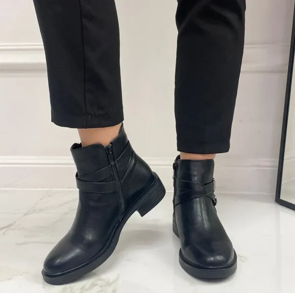 Primi Tacchi Bianca - Stivaletto Donna Scarpa Basso Casual Nero Hot