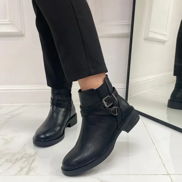 Primi Tacchi Bianca - Stivaletto Donna Scarpa Basso Casual Nero Hot