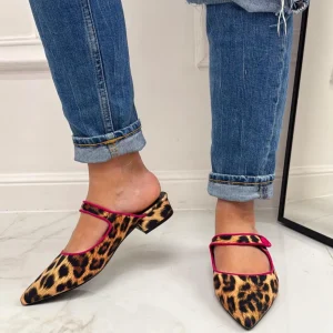 Primi Tacchi Birk - Sabot Pantofolina Donna Punta Tallone Scoperto LEOPARD-FUCSIA Discount