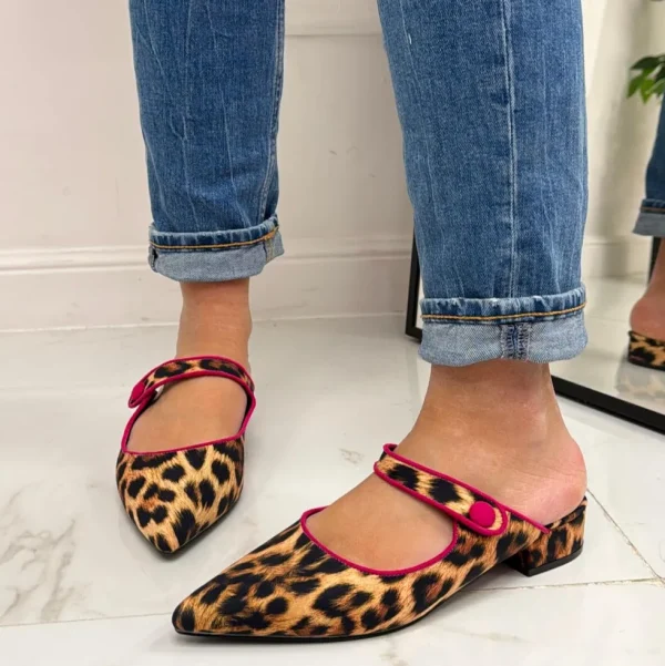 Primi Tacchi Birk - Sabot Pantofolina Donna Punta Tallone Scoperto LEOPARD-FUCSIA Discount