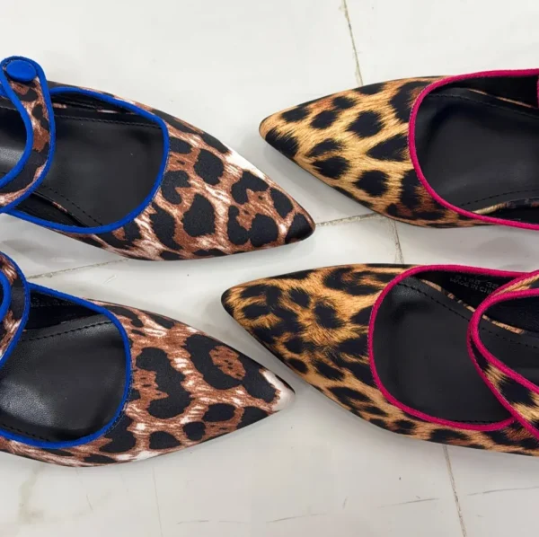 Primi Tacchi Birk - Sabot Pantofolina Donna Punta Tallone Scoperto Leopard-blu Outlet
