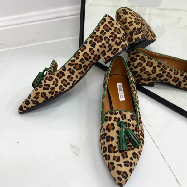 Primi Tacchi Blade - Scarpa Donna Ballerina Tacco Leopardato Hot