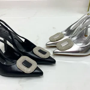 Primi Tacchi Carlotta - Decolleté Donna Scarpe Tacco Punta Gioiello Elegante Nero Outlet