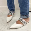 Primi Tacchi Cecilia - Sabot Donna Punta Scarpe Casual Bianco Clearance