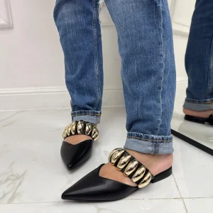 Primi Tacchi Cecilia - Sabot Donna Punta Scarpe Casual Nero Hot
