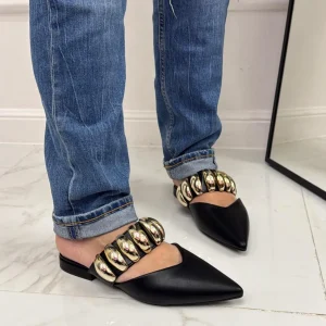 Primi Tacchi Cecilia - Sabot Donna Punta Scarpe Casual Nero Hot