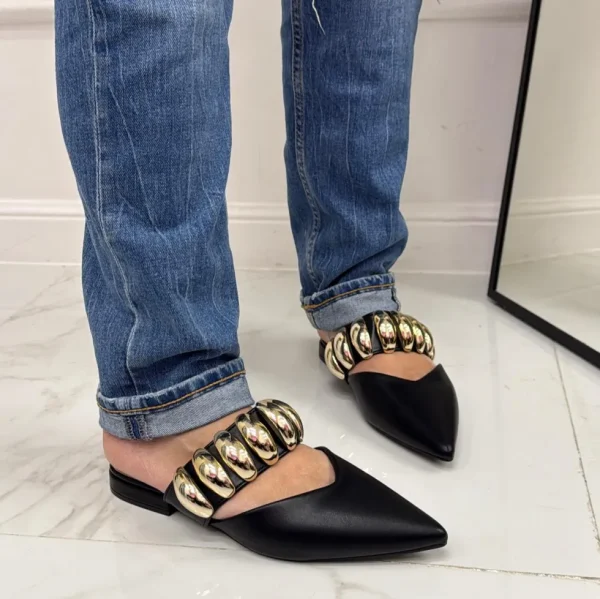 Primi Tacchi Cecilia - Sabot Donna Punta Scarpe Casual Nero Hot