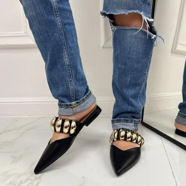 Primi Tacchi Cecilia - Sabot Donna Punta Scarpe Casual Nero Hot