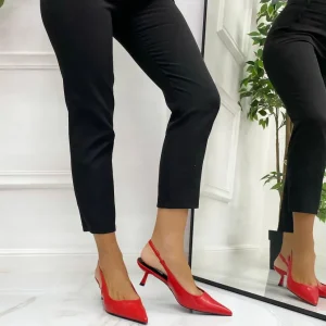 Primi Tacchi Celly - Decolleté Donna Punta Scarpa Tacco Basso ROSSO Best