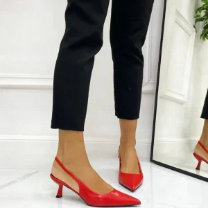Primi Tacchi Celly - Decolleté Donna Punta Scarpa Tacco Basso ROSSO Best