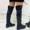 Primi Tacchi Chicago - Stivale Donna Alto Casual Comodo Nero Hot