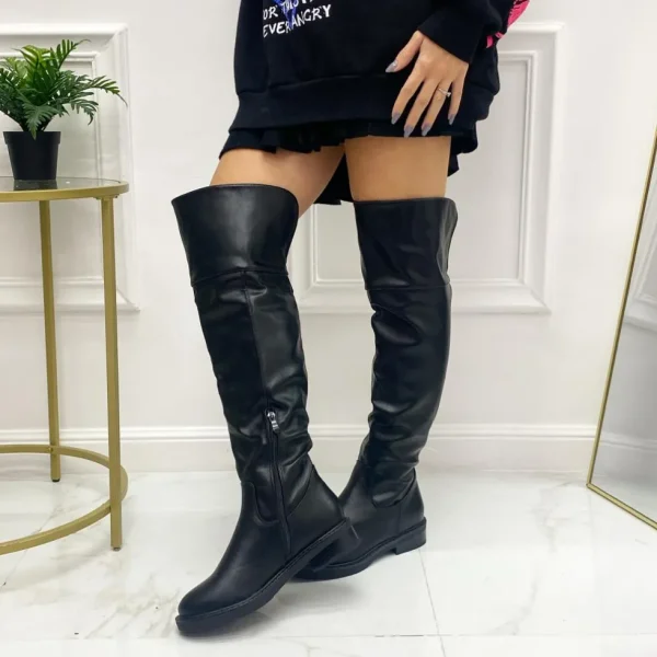 Primi Tacchi Chicago - Stivale Donna Alto Casual Comodo Nero Hot