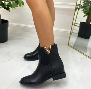 Primi Tacchi Chloe - Stivaletto Donna Rialzo Interno Casual Comodo Nero Best