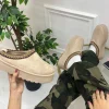Primi Tacchi Clary - Stivaletto Donna Scarpa Pelliccia Gomma Alta Casual Caldo Beig Sale