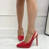 Primi Tacchi Clio - Décolleté Donna Tacco Spillo Punta Rosso Fashion