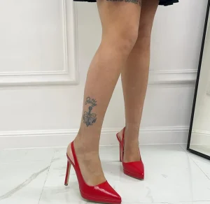 Primi Tacchi Clio - Décolleté Donna Tacco Spillo Punta Rosso Fashion