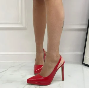 Primi Tacchi Clio - Décolleté Donna Tacco Spillo Punta Rosso Fashion