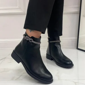 Primi Tacchi Clotilde - Stivaletto Anfibio Donna Scarpa Basso Casual Nero Best