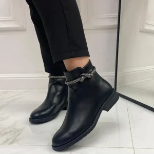 Primi Tacchi Clotilde - Stivaletto Anfibio Donna Scarpa Basso Casual Nero Best