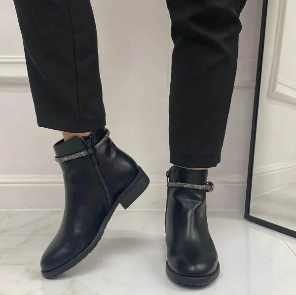 Primi Tacchi Clotilde - Stivaletto Anfibio Donna Scarpa Basso Casual Nero Best