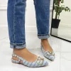 Primi Tacchi Corinne - Scarpa Donna Ballerina Punta Tacco Basso Elegante Celeste Fashion