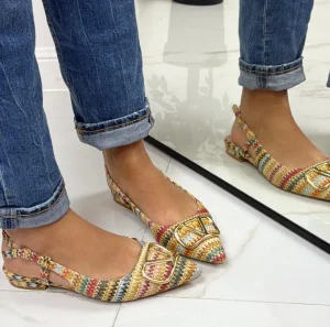 Primi Tacchi Corinne - Scarpa Donna Ballerina Punta Tacco Basso Elegante Multicolor Outlet