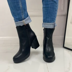 Primi Tacchi Dalila - Stivaletto Donna Scarpa Tacco Quadrato Casual Comodo NERO New
