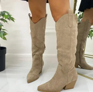 Primi Tacchi Daria - Stivale Alto Tacco Donna Texani Khaki Best