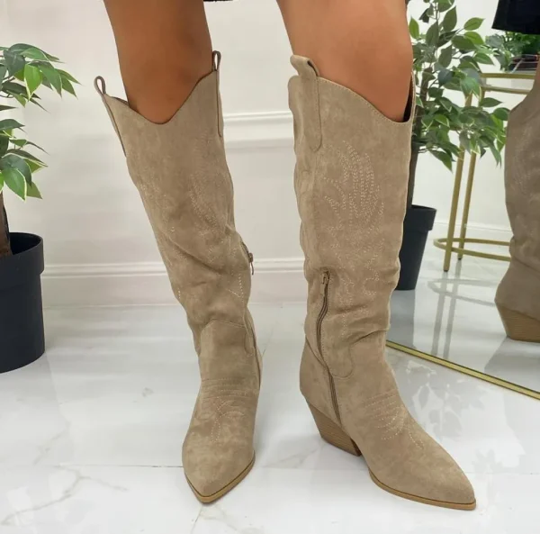 Primi Tacchi Daria - Stivale Alto Tacco Donna Texani Khaki Best