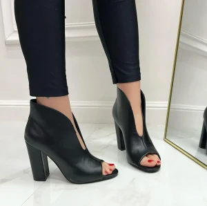 Primi Tacchi Debby - Scarpa Donna Stivaletto Tacco Quadrato Nero Best