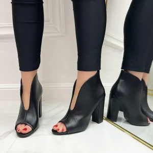 Primi Tacchi Debby - Scarpa Donna Stivaletto Tacco Quadrato Nero Best