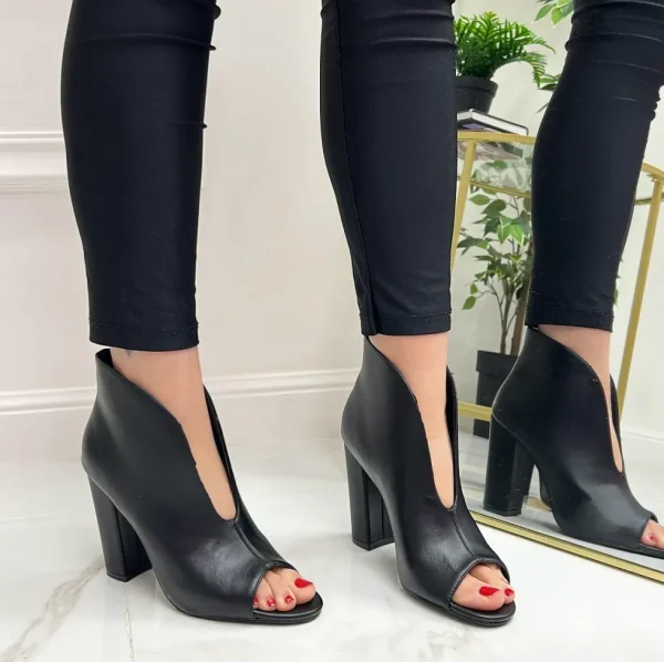Primi Tacchi Debby - Scarpa Donna Stivaletto Tacco Quadrato Nero Best
