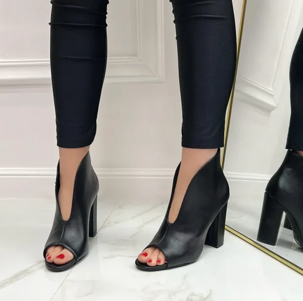 Primi Tacchi Debby - Scarpa Donna Stivaletto Tacco Quadrato Nero Best