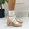 Primi Tacchi Delia - Décolleté Donna Punta Tacco Basso Quadrato Beige Sale