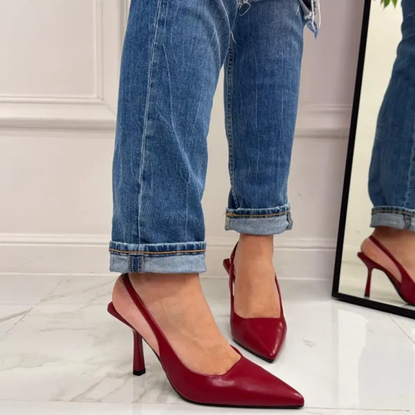 Primi Tacchi Deni - Décolleté Donna Tacco Spillo Punta Bordeaux New