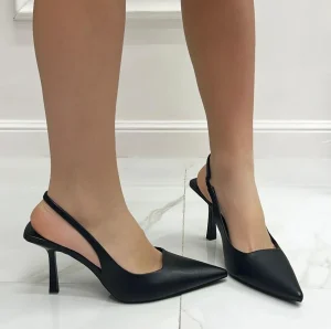 Primi Tacchi Deni - Décolleté Donna Tacco Spillo Punta Nero Clearance