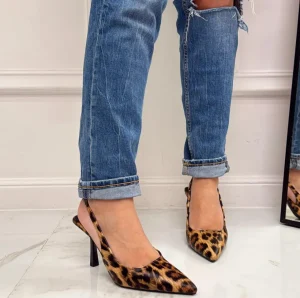 Primi Tacchi Deni - Décolleté Donna Tacco Spillo Punta LEOPARDATO Hot