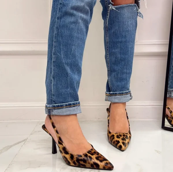 Primi Tacchi Deni - Décolleté Donna Tacco Spillo Punta LEOPARDATO Hot