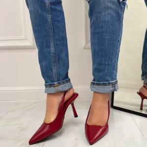 Primi Tacchi Deni - Décolleté Donna Tacco Spillo Punta Bordeaux New