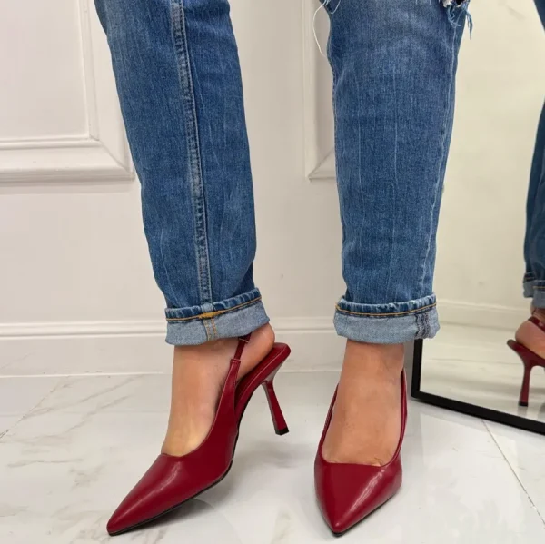 Primi Tacchi Deni - Décolleté Donna Tacco Spillo Punta Bordeaux New