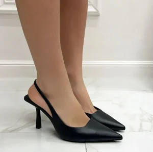Primi Tacchi Deni - Décolleté Donna Tacco Spillo Punta Nero Clearance