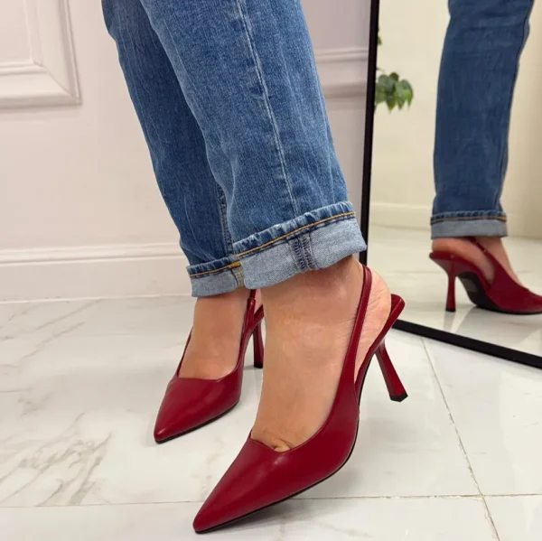 Primi Tacchi Deni - Décolleté Donna Tacco Spillo Punta Bordeaux New