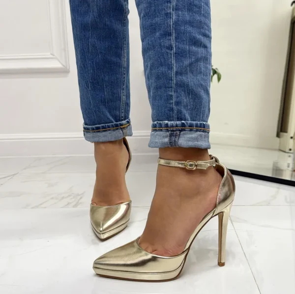Primi Tacchi Denise - Decolleté Donna Scarpe Tacco Punta Plateau Casual Elegante Or Sale