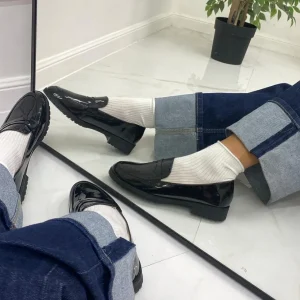 Primi Tacchi Diletta- Mocassino Donna Scarpa Casual Elegante Vernice Nero Hot